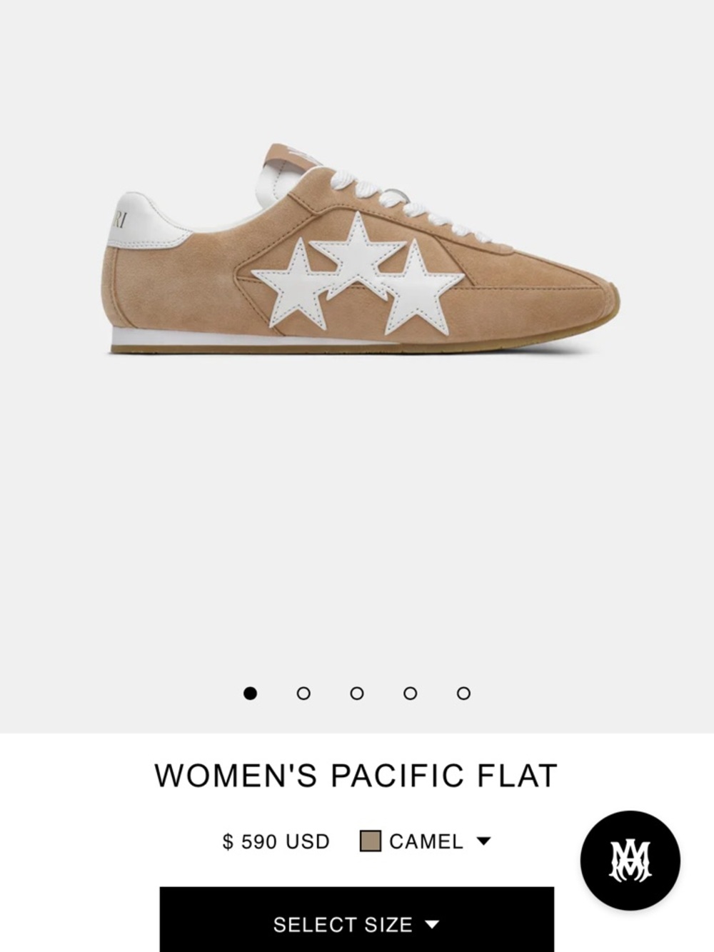 AMIRI Camel Suede Sneakers with White Stars